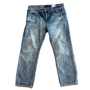 TK Axel 34 x 30 Griswold Slim Straight Denim Biker Street Distress‎ Jeans